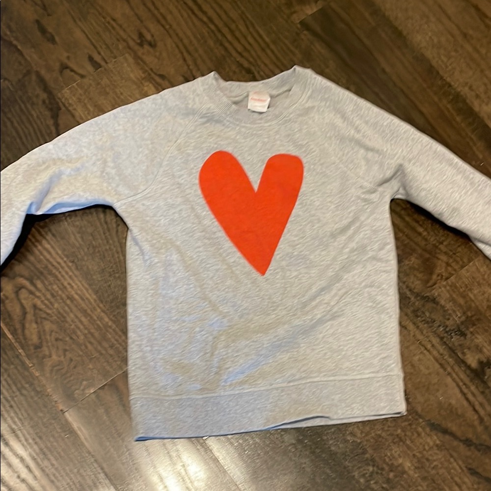 Hanna Andersson Gray and Red Heart Sweatshirt
